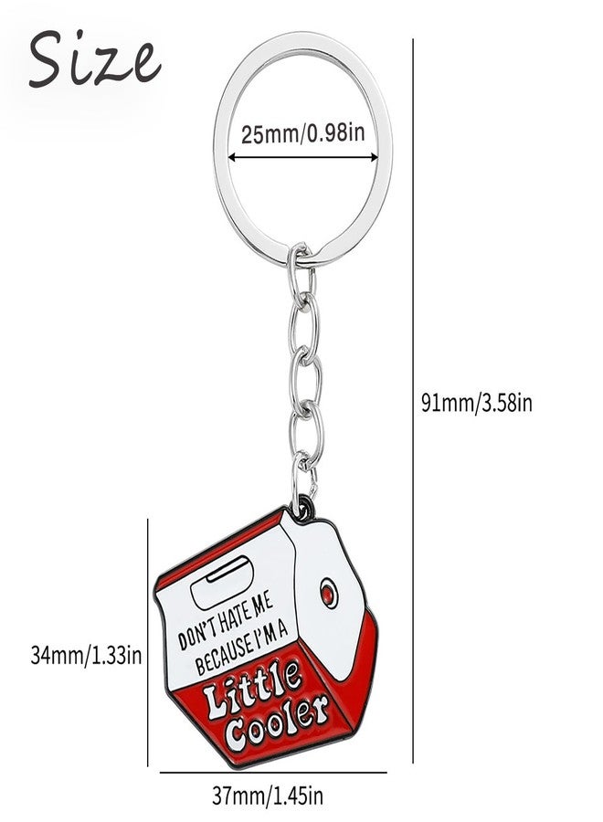 LEBEIGHT Funny Keychains for Women Men | Cool Metal Enamel Key Holder Key Chain for Purse Bag Accessories, Cute Socially Awkward Keyrings for Car Key | Sturdy Little Keychain for Birthday Gifts (Little Cooler) - Image 2
